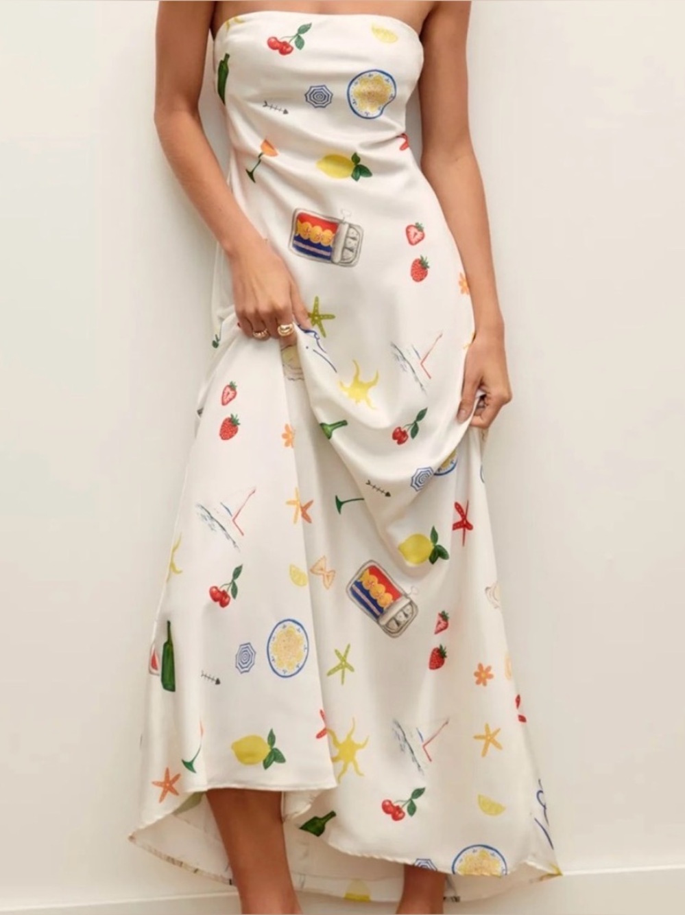 For Love & Lemons Carla Strapless Maxi Dress NWT